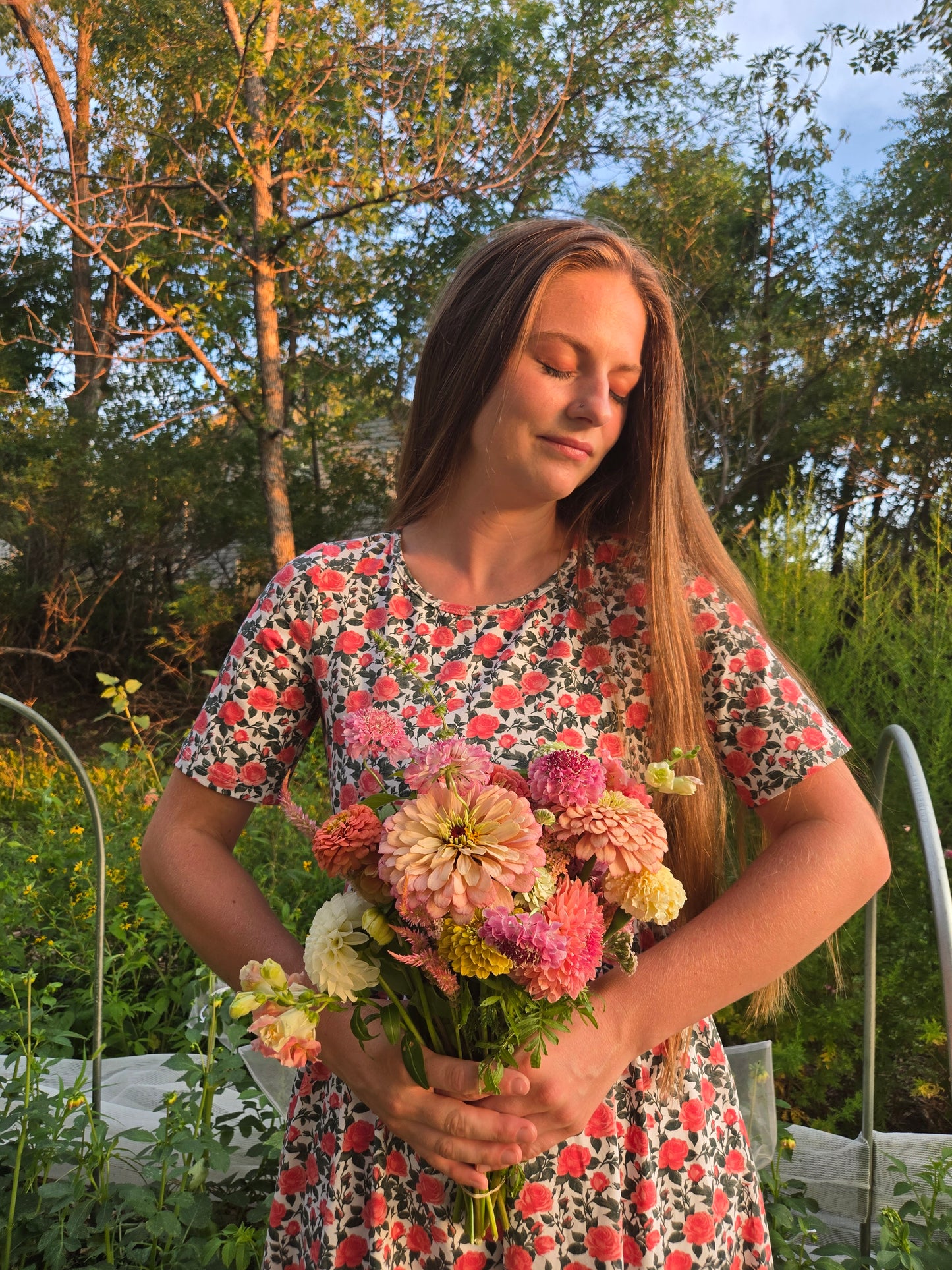 Women’s Shower of Roses Dress (Nursing and Non-Nursing Options)