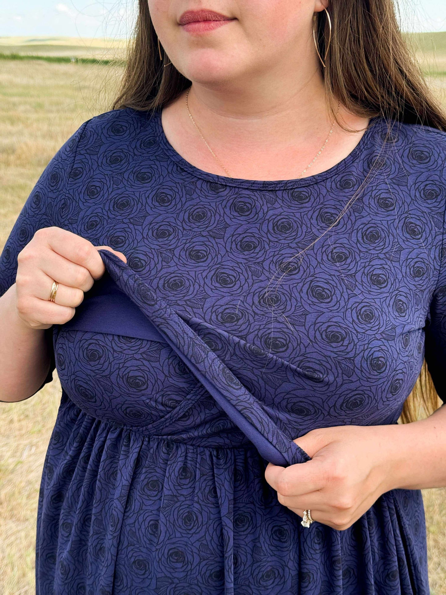 Women's Midnight Rose Dress (Nursing and Non-Nursing Options)