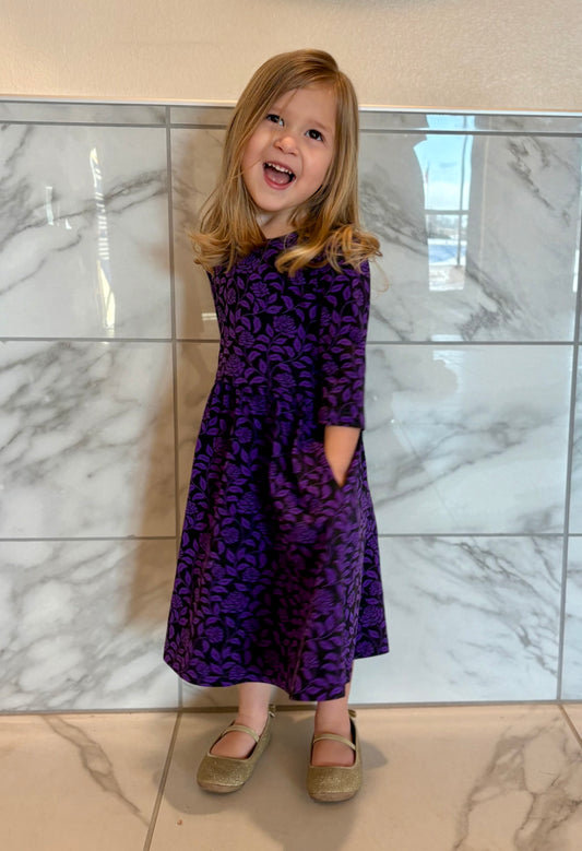 Little Girls Quiet Crown Cottage Floral Dress