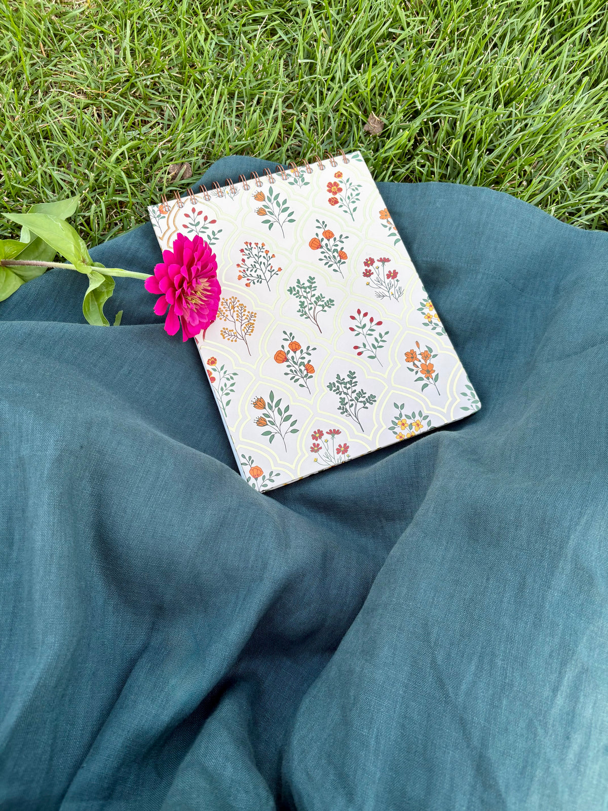 Lisette — Forest Green Linen Midi Dress