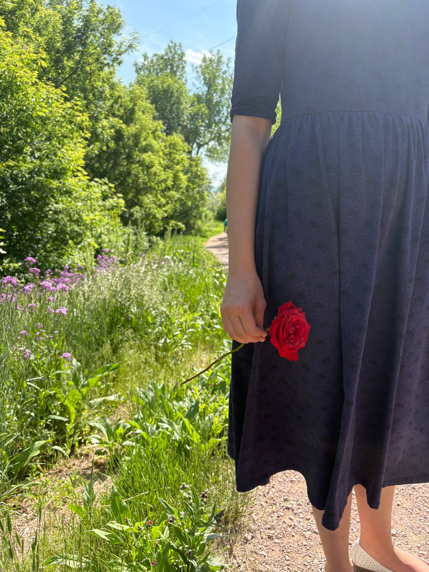 Women's Midnight Rose Dress (Nursing and Non-Nursing Options)