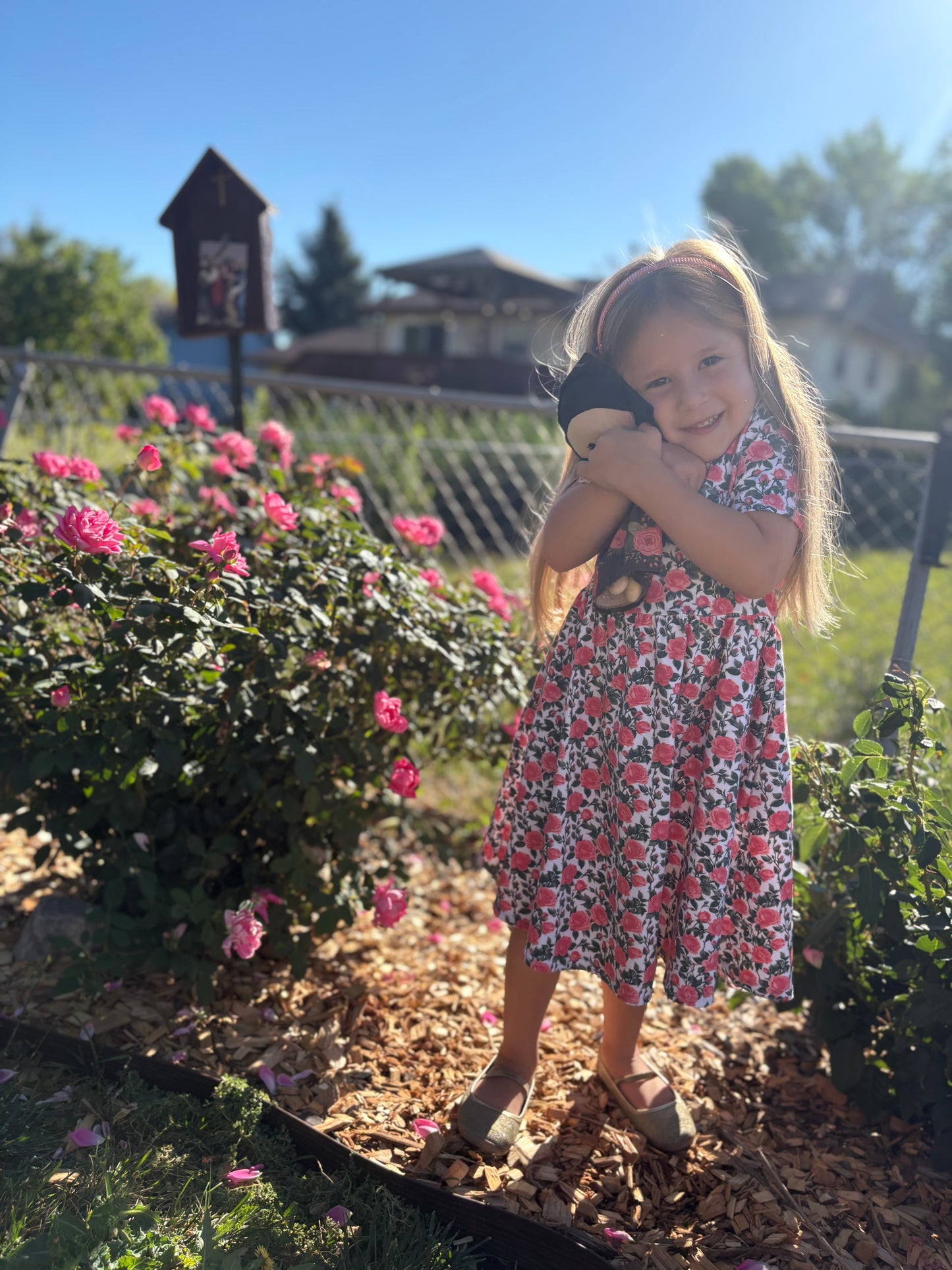 Little Girls Shower of Roses Dress