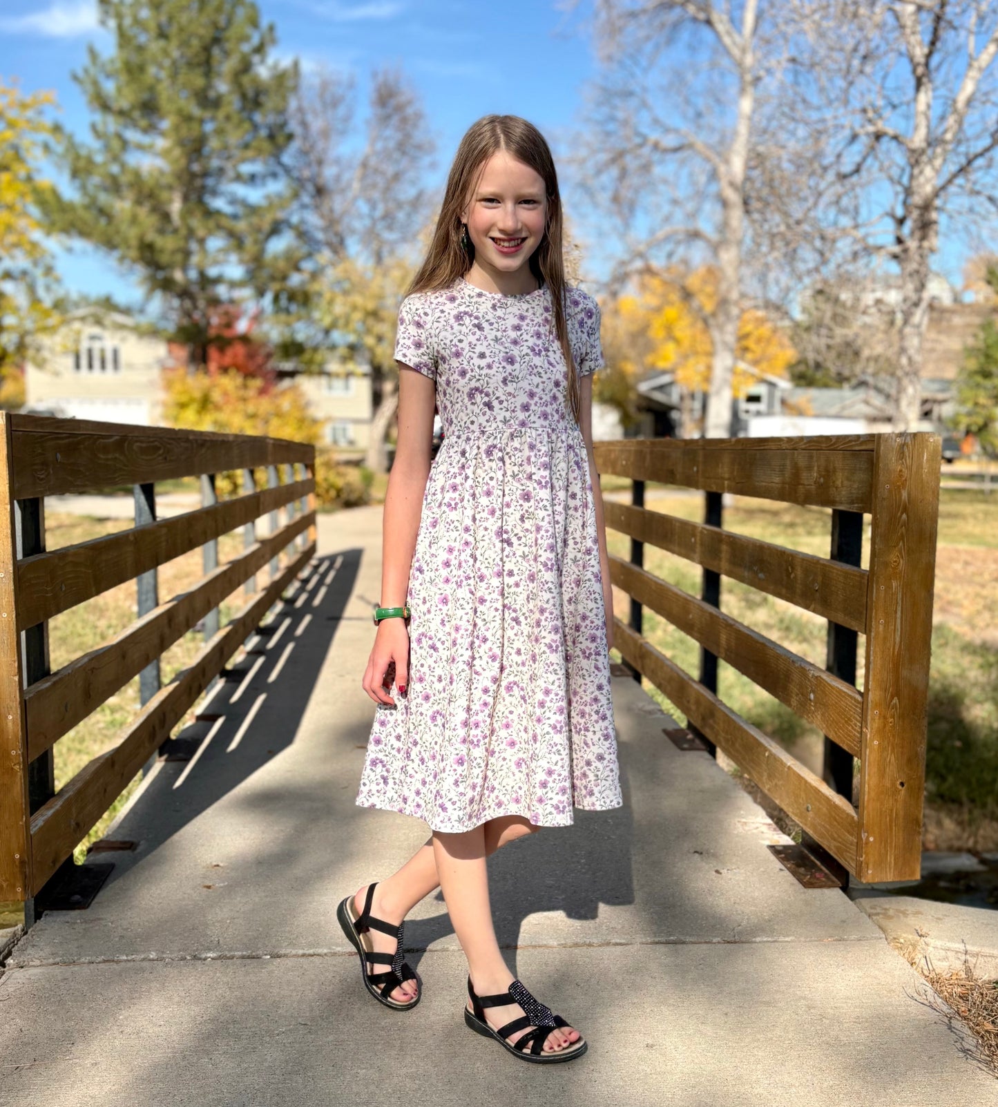 Tween's Pansy Resilience Cotton Twirl Dress