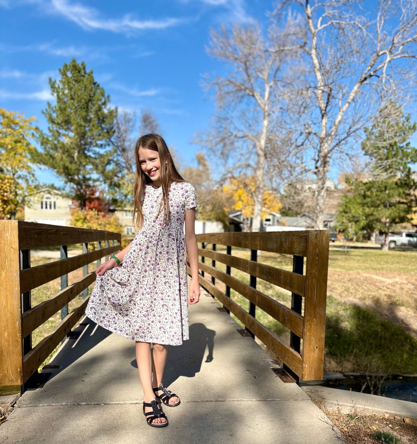 Tween's Pansy Resilience Cotton Twirl Dress