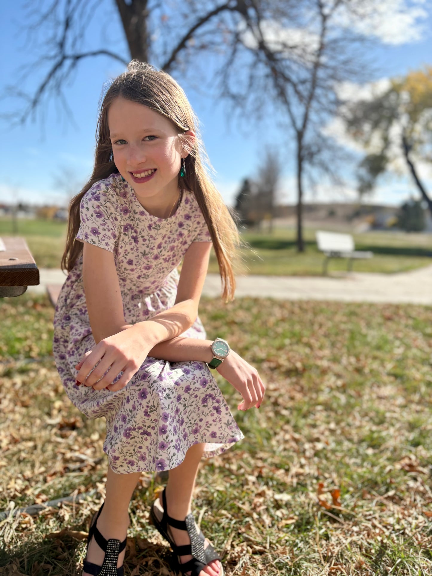 Tween's Pansy Resilience Cotton Twirl Dress
