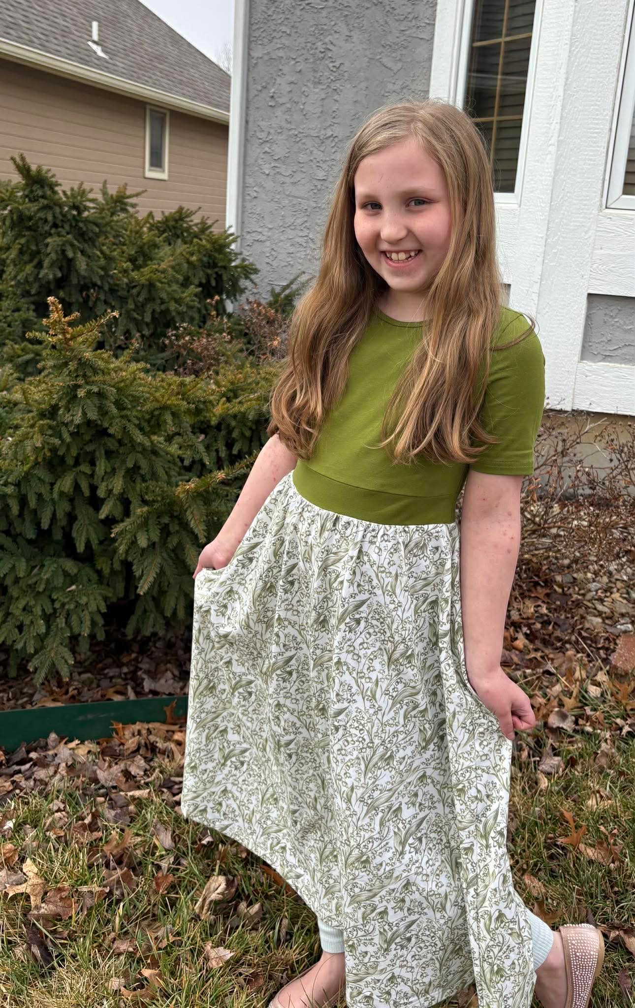 Tweens Lily of the Valley Cotton Twirl Dress