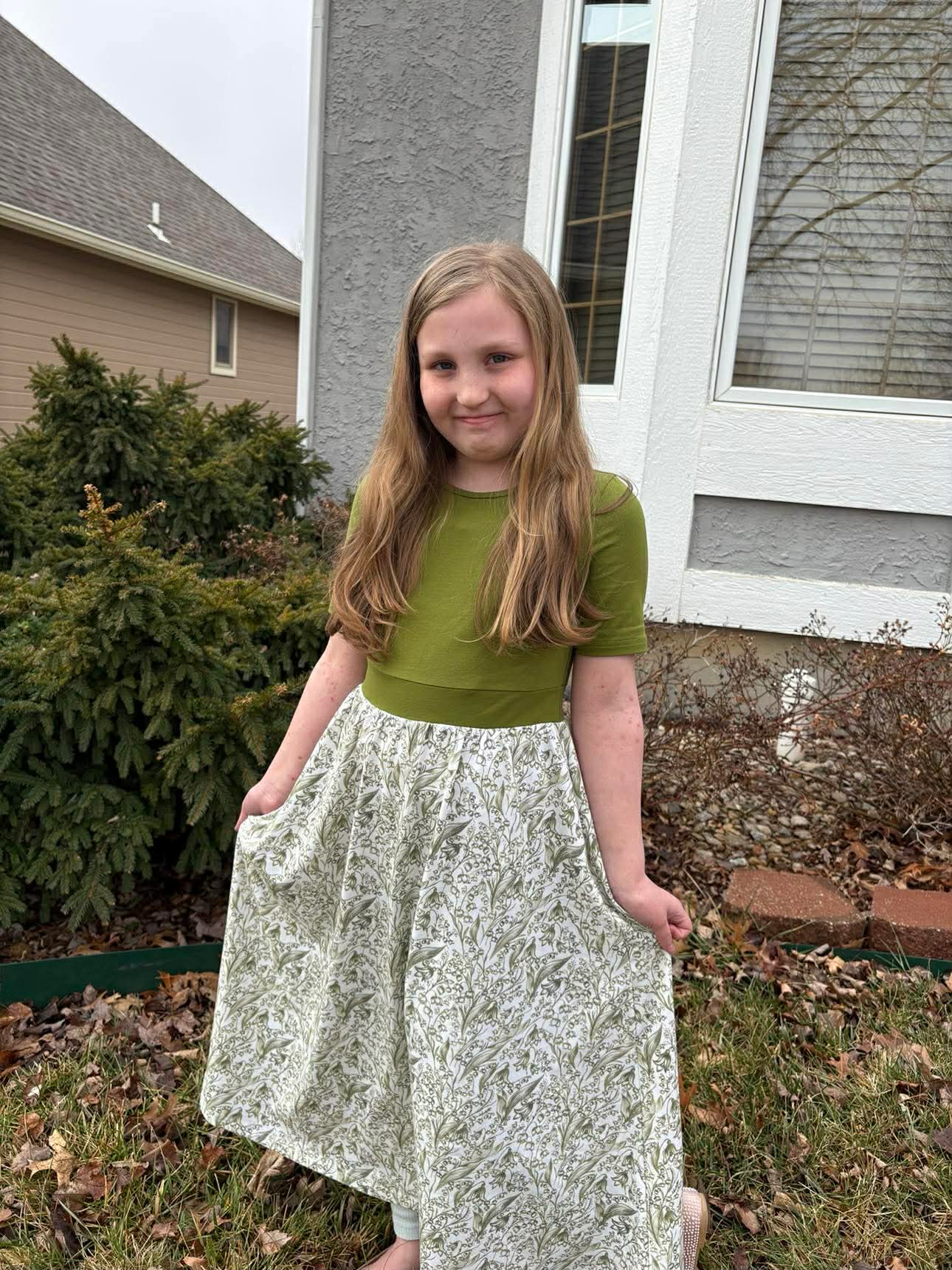 Tweens Lily of the Valley Cotton Twirl Dress